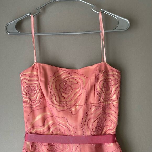 BCBGMaxAzria size 0 A- line belted midi formal dress - Picture 2 of 8